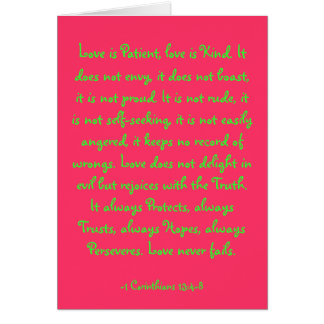 Love is Patient, love is Kind. It does not envy...