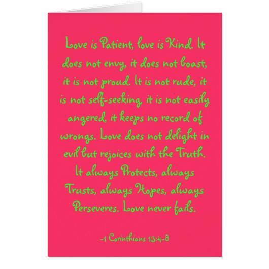 Love is Patient, love is Kind. It does not envy... (Front)