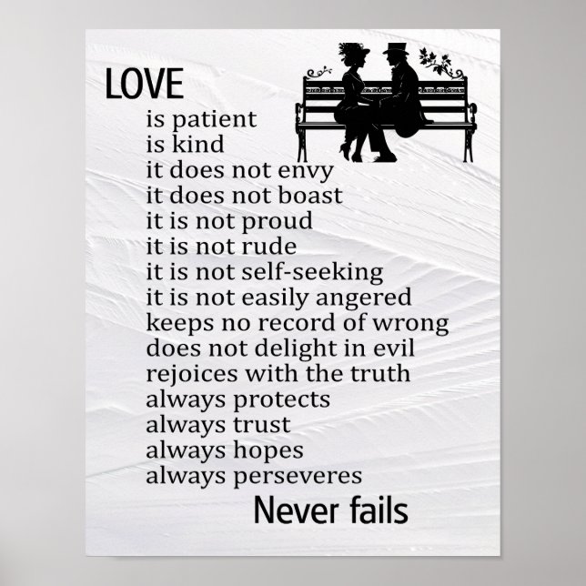 Love is patient Love is kind Love Never fails Poster (Front)