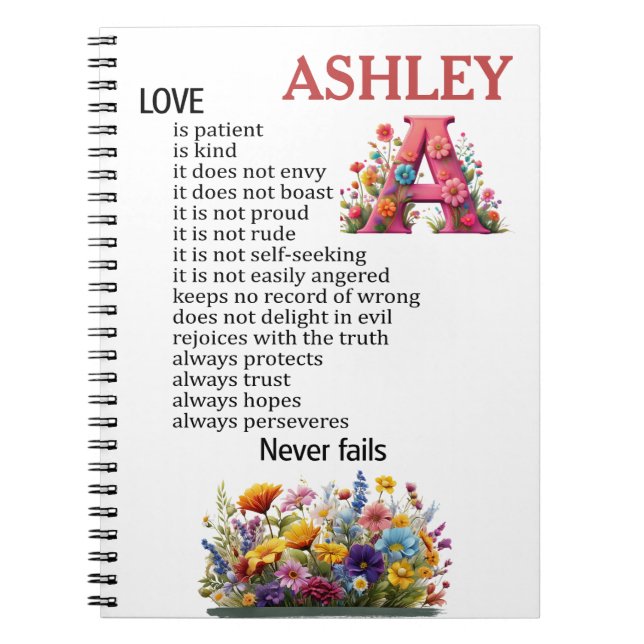 Love is patient, love is kind Personalize this  Notebook (Front)
