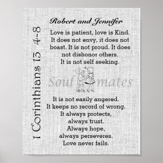 Love is patient, Love is kind Personalized Option Poster