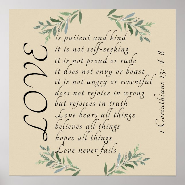 Love is patient love is kind poster