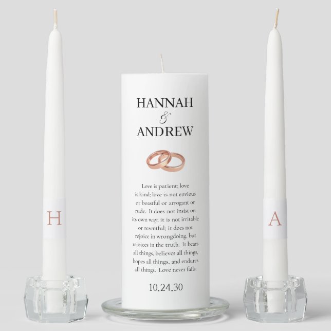 Love Is Patient Love Is Kind Unity Candle Set (Front)