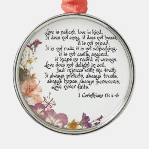 Love is patient metal ornament