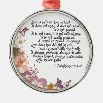 Love Is Patient Metal Ornament by SimoneSheppardDesign at Zazzle