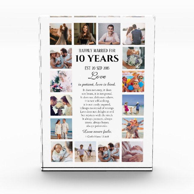 Love Is Patient Milestone Anniversary Photo Block (Front)