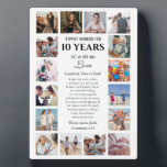 Love Is Patient Milestone Anniversary Photo Plaque<br><div class="desc">Celebrate a milestone of love and faith with this beautifully designed anniversary photo plaque. Featuring 16 of your treasured photos, it’s the perfect way to showcase your journey together—from wedding day memories to everyday moments of joy. At the heart of the design is the timeless scripture from 1 Corinthians 13:4–8,...</div>