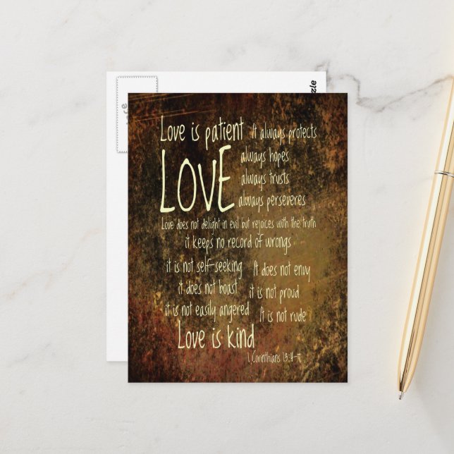 Love Is Patient Mixture Postcard (Front/Back In Situ)