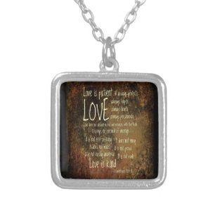 Love Is Patient Mixture Silver Plated Necklace