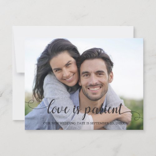 Love is Patient New Wedding Date Invitation