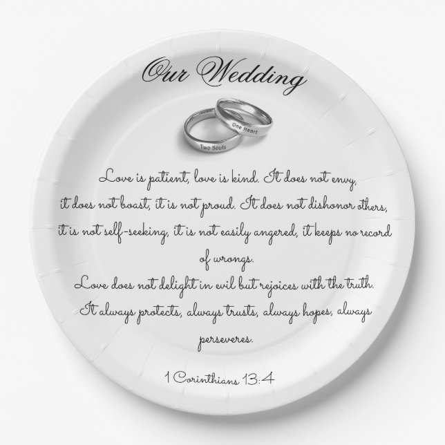 Love is Patient Paper Plates (Front)