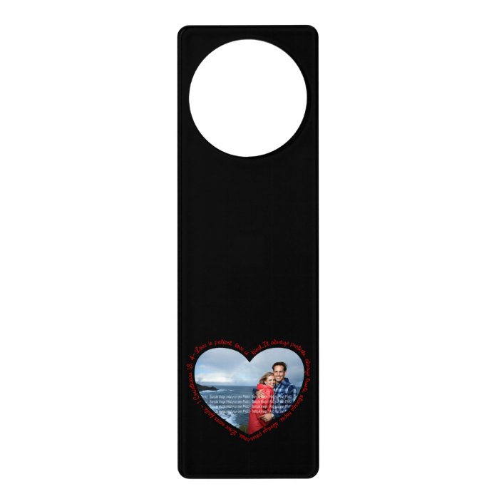 Love is Patient Photo Heart Black & Red Door Hanger