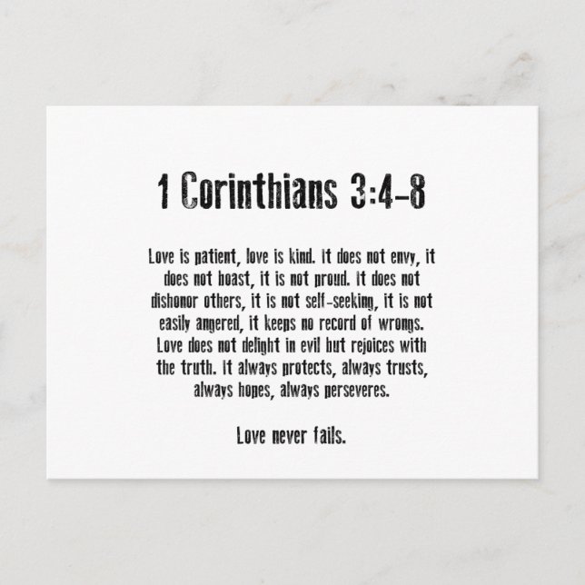 Love is Patient Postcard (Front)