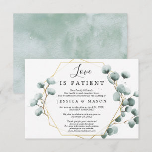 Love is Patient Postponed Wedding Announcement