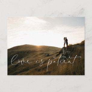 Love Is Patient Postponed Wedding Change Postcard