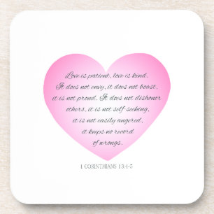 Love is Patient Quote Valentine Coaster