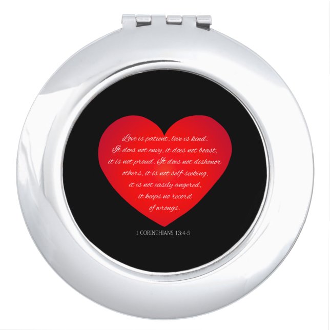 Love is Patient Quote Valentine | Compact Mirror (Front)