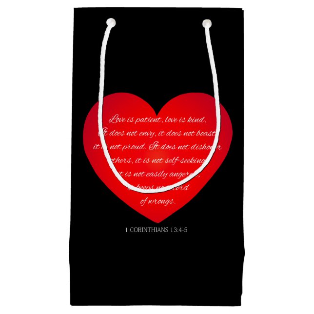 Love is Patient Quote Valentine | Gift Bag (Front)