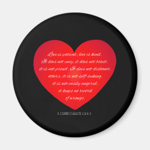 Love is Patient Quote Valentine   Magnet