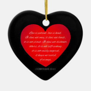 Love is Patient Quote Valentine Ornament