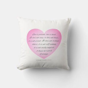 Love is Patient Quote Valentine   Throw Pillow