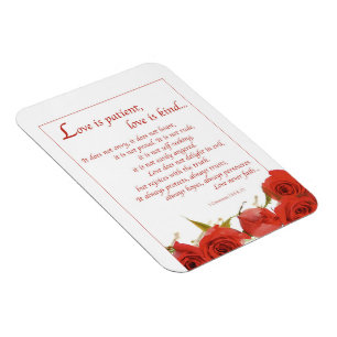 Love is Patient Red Rose Magnet