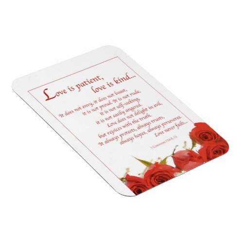 Love is Patient Red Rose Magnet