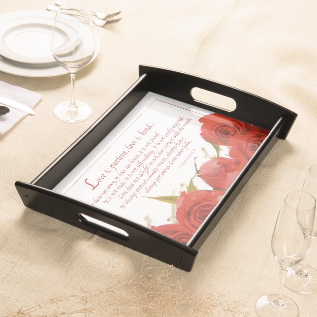 Love is Patient Red Rose Serving Tray (Front)