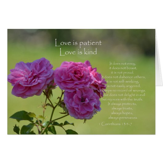 Love is Patient Roses Cards (Front Horizontal)