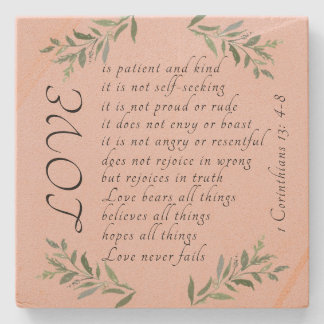 Love is patient sand stone coaster