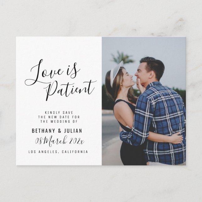 LOVE IS PATIENT, script photo change the date card (Front)
