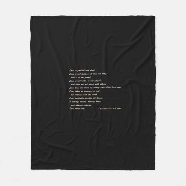 Love Is Patient Simple Inspirational Design  Fleece Blanket (Front)