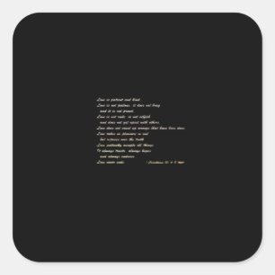 Love Is Patient Simple Inspirational Design  Square Sticker