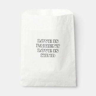 Love Is Patient Subtle Design Favor Bag