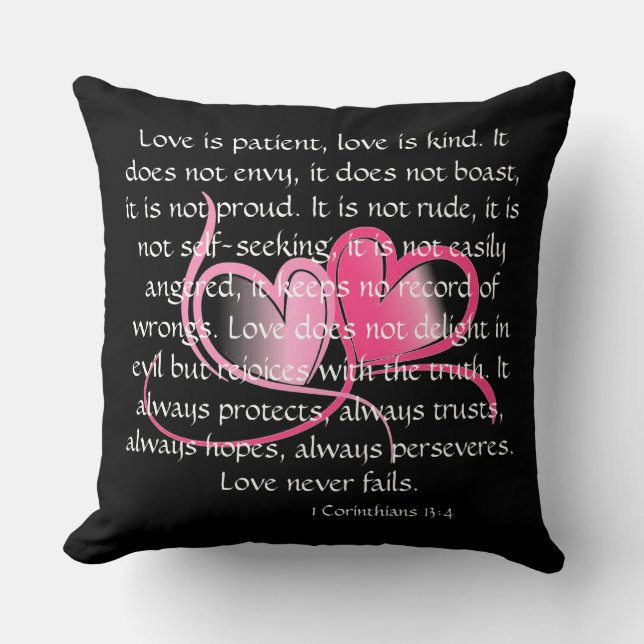 Love is Patient Throw Pillow (Front)