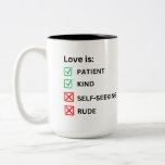 Love is patient Two-Tone coffee mug