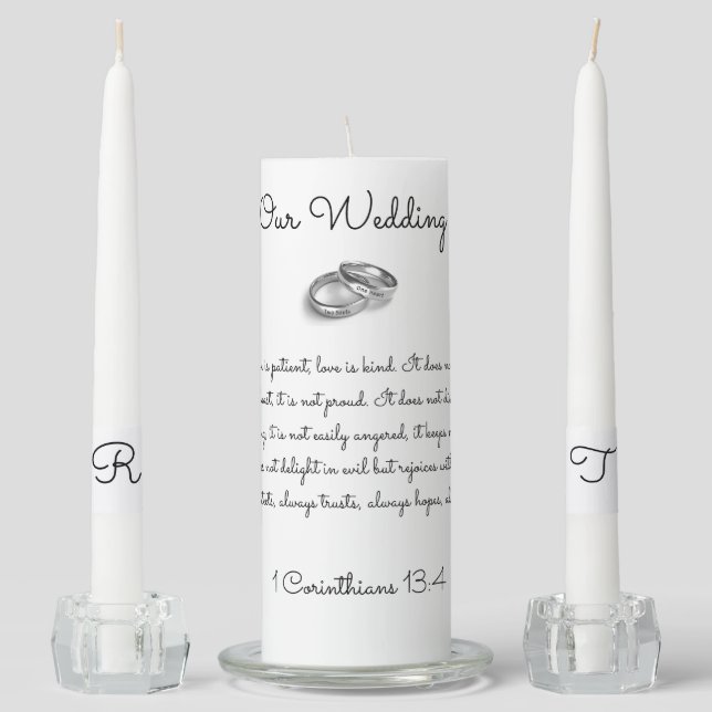 Love is Patient Unity Candle Set (Front)