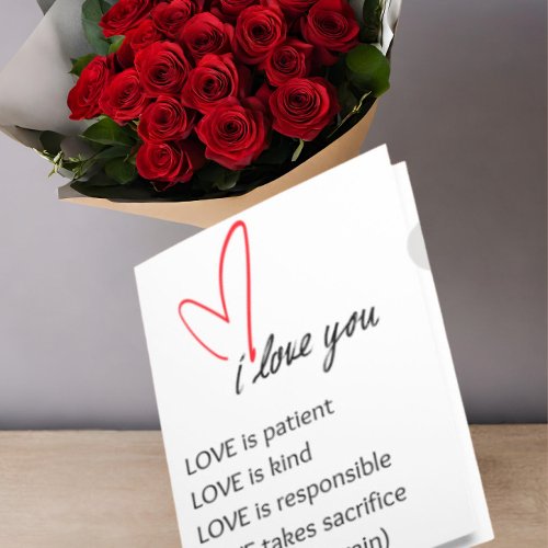 Love is Patient Valentines Day Quote Holiday Card