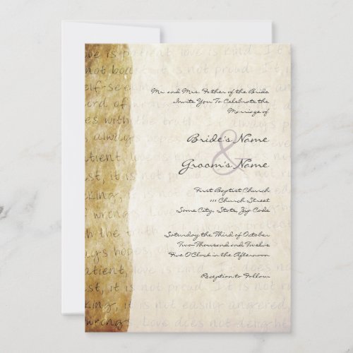 Love is Patient Vintage Wedding Invitation