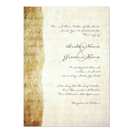 Love Is Patient Vintage Wedding Invitation Zazzle Love Is Patient Vintage Wedding Invitation