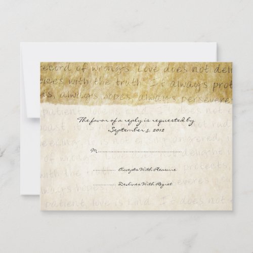 Love is Patient Vintage Wedding RSVP