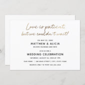 Love is patient Wedding Announcement Reception (Front/Back)