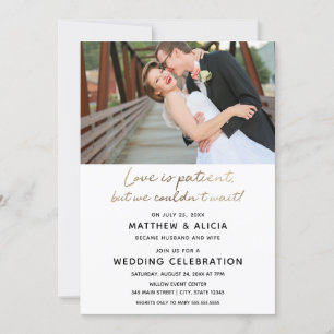 Love is patient Wedding Announcement Reception