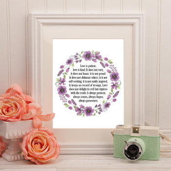 Love Is Patient Wedding Love Quote Poster 11 X 14" by girlygirlgraphics at Zazzle