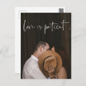 Love Is Patient Wedding Postponed Change Postcard (Front/Back)