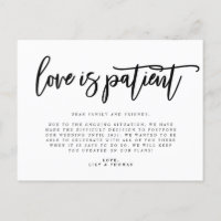 Love Is Patient Wedding Postponement