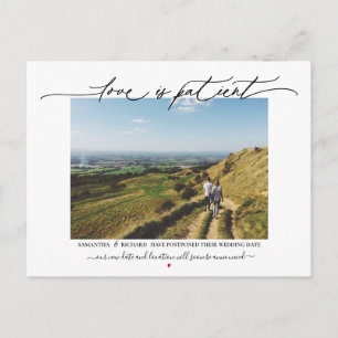 Love is Patient Wedding Postponement Postcard