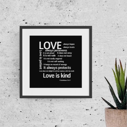 Love is Patient White Border unframed Poster