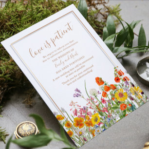 Love Is Patient Wildflower Wedding Postponement Invitation