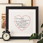Love Is Patient Word Heart Unframed Or Framed Poster at Zazzle